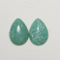 Lote de 2 cabujones de amazonita lisos de 25 x 18 mm. (2 piezas)
