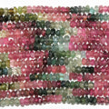 Perles rondelles à facettes en tourmaline St de 14 pouces (3,5 x 2,5 mm). Longueur approximative du fil : 35 cm.
