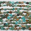 Cuentas irregulares lisas de turquesa de 16", 8-10 mm (aprox.), tira de 40 cm