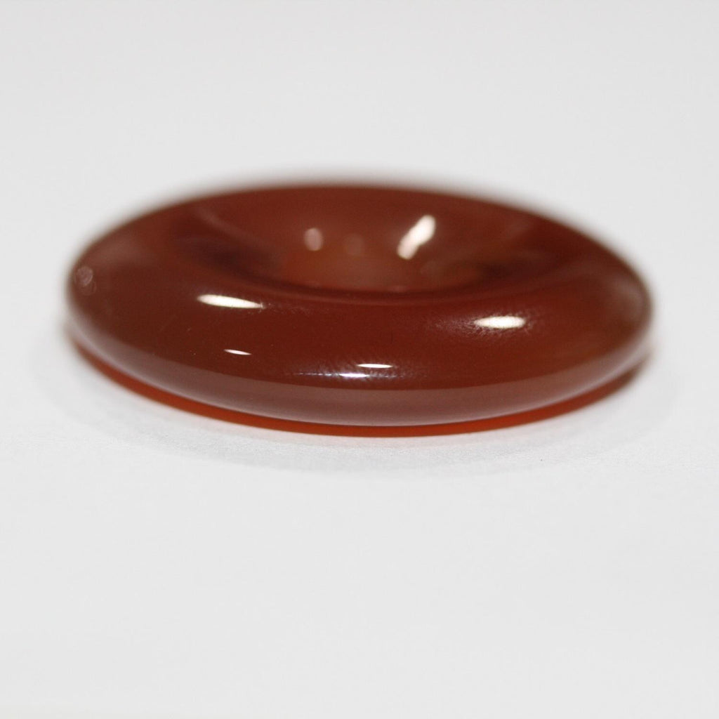 Pendentif en cornaline lisse en forme de donut, 30 mm. - Réf. 14852