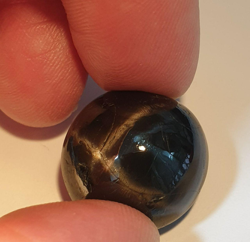 Black Star Diopside Perfect Asterism Round Cabochon TOP Quality 20.5mm 39.7ct - Perfect Star