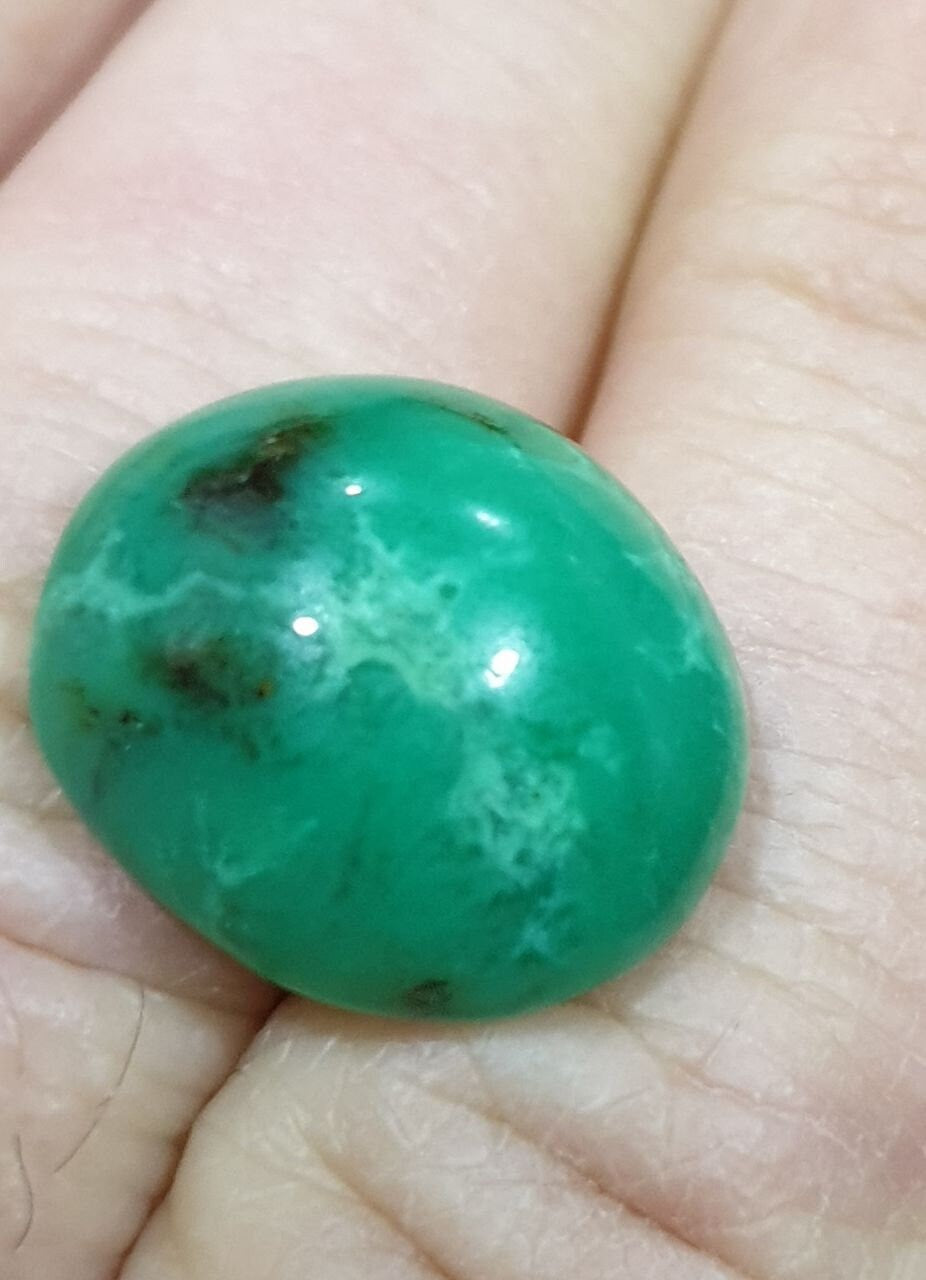 Big Mint Chrysoprase Cabochon 17x14.8x9.8mm 17.26cts -Natural Untreated Gem