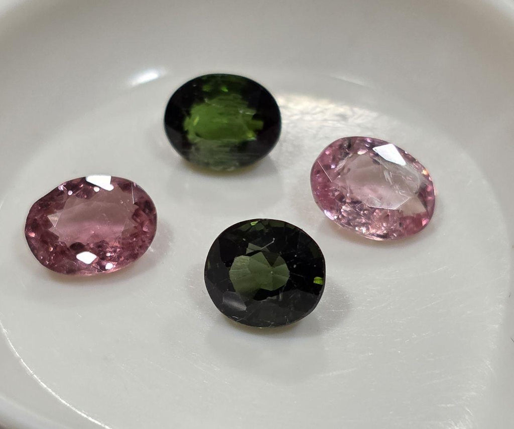 Lote de turmalinas de colores raros de 6,5 x 5,5 mm, piedras preciosas ovaladas y redondas - Turmalinas africanas naturales