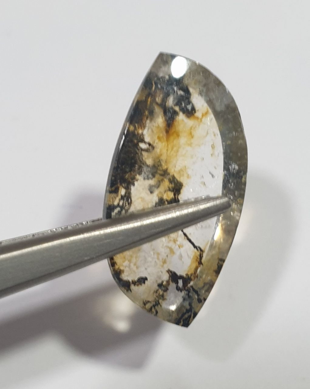 Dendritic Quartz Cabochon 7.7ct  21x10.7mm Natural Inclusions Collector Stone- Natural Stone- Rare Gems- Brazil