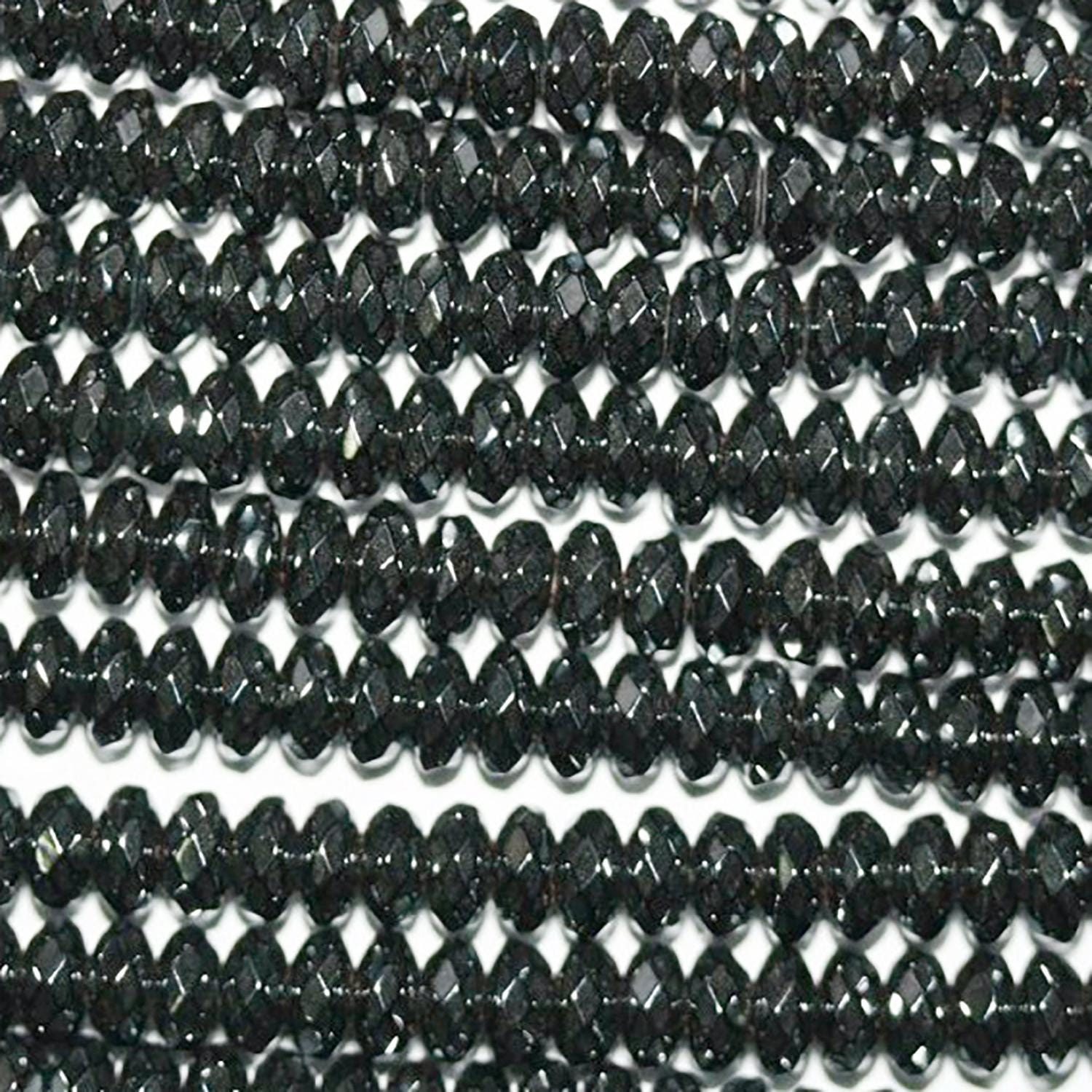 Cuentas redondas facetadas de hematita de 40 cm (6 x 3 mm) - Hilo de 40 cm