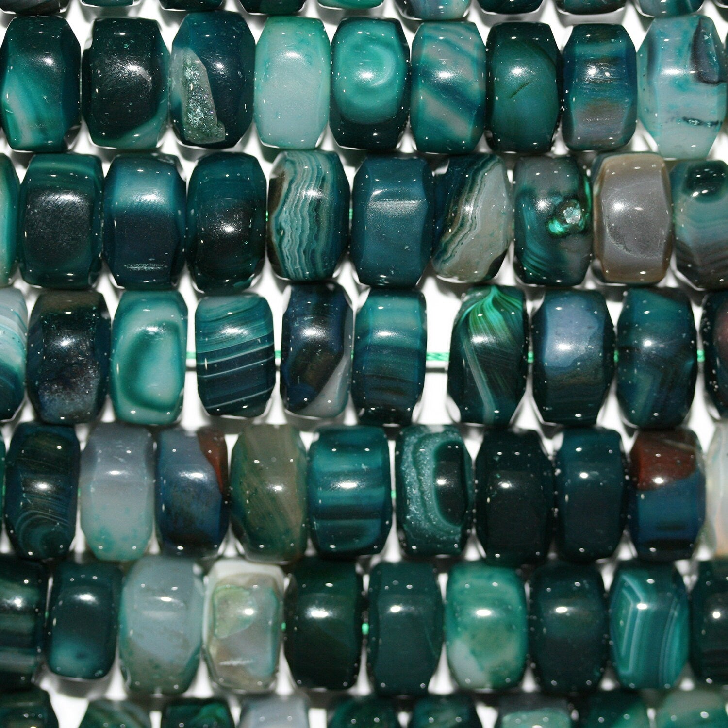 Perles rondelles à facettes en agate verte St 15" 15x9mm.-Rig 38cm.