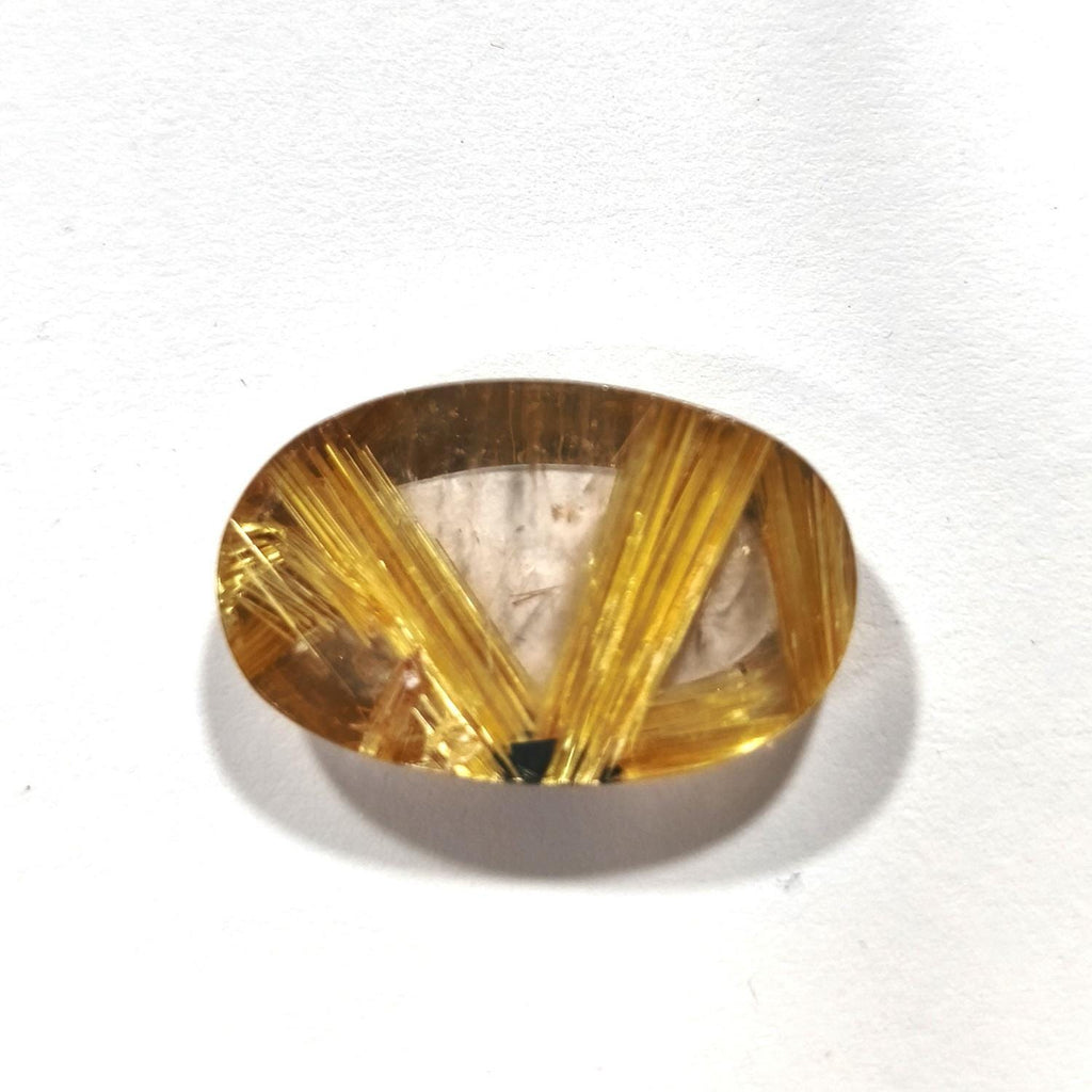 Golden rutilated oval quartz cabochon with fancy rutile. 21.7x13.3mm.12.62ct Lots Of Beautiful Inclusions-Healing Power Quartz-Mother Nature