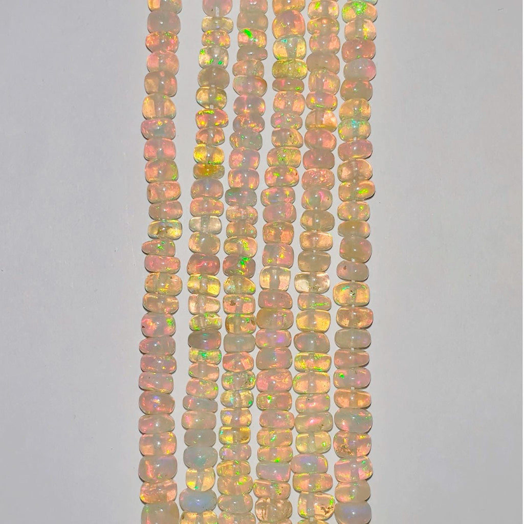 Cuentas redondas lisas de ópalo etíope de San Etiopía de 45 cm (2,5 x 1-7 x 4 mm, aprox.) - Hilo de 45 cm