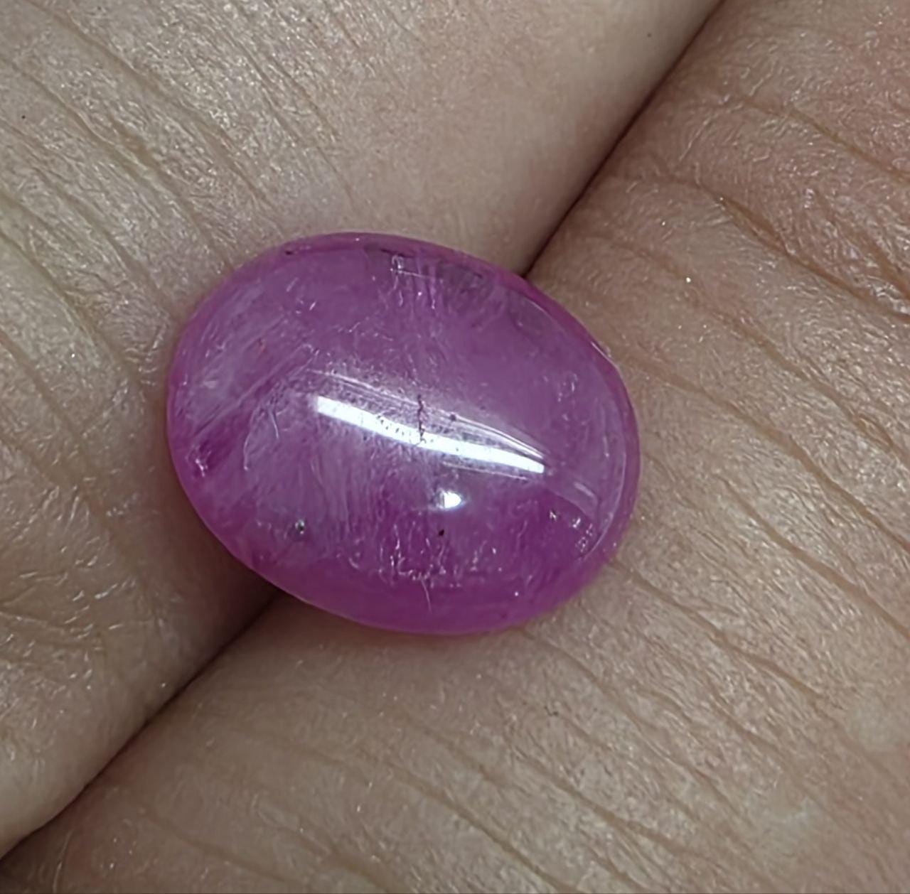 Pink Sapphire Oval Cabochon Natural Gemstone Untreated Gem 10x8mm (3.27ct.) - DIY Jewellery Supplier