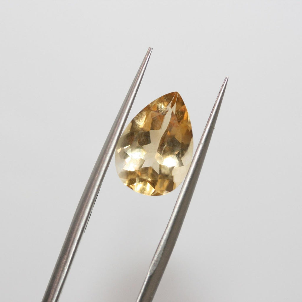 Lote de 4 piezas de citrino facetado gota 12x9 mm. (4 piezas).