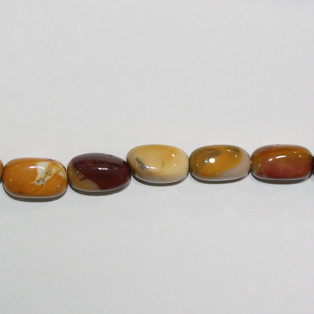 Perles cylindriques lisses et irrégulières en mookaïte de 15 pouces (environ 18 x 10 mm) - Longueur du fil : 39 cm