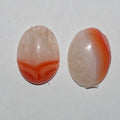 Lote de 4 cabujones ovalados de ágata rayada naranja (4 piezas) de 16 x 12 mm