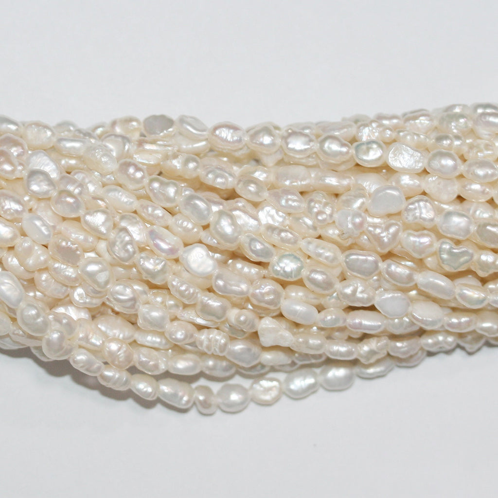 13" St Freshwater Baroque Pearl 4-5mm.-Strand 35cm -Natural Pearls wholesale Prices