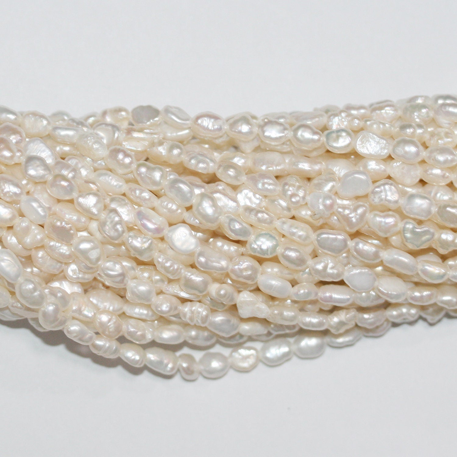 13" St Freshwater Baroque Pearl 4-5mm.-Strand 35cm -Natural Pearls wholesale Prices