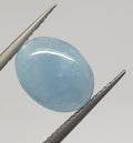 Cabochon ovale d'aigue-marine 11 x 8,8 mm (3,07 ct) - Pierre précieuse naturelle pour la joaillerie