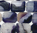 Perles rectangulaires à facettes en agate violette St, 40 x 30 mm, longueur 40 cm.
