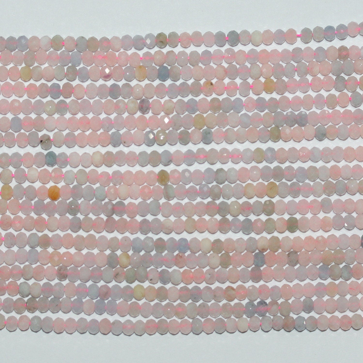 14" St Multi Beryl Faceted Rondelle Beads 3.5x2.5mm.-Strand 38cm