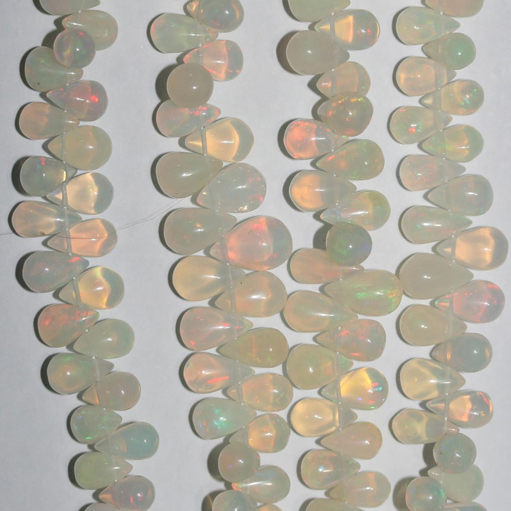 Cuentas de ópalo etíope de San Etiopía, lisas y graduadas, de 8" (6 x 4-10 x 7 mm, aprox.), tira de 20 cm