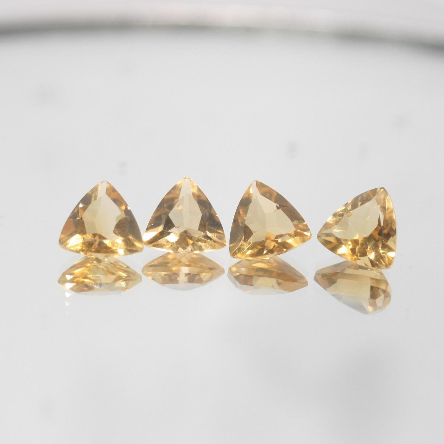 Lote de 4 citrinos facetados de 8 mm (4 piezas) - Ref. 646LO