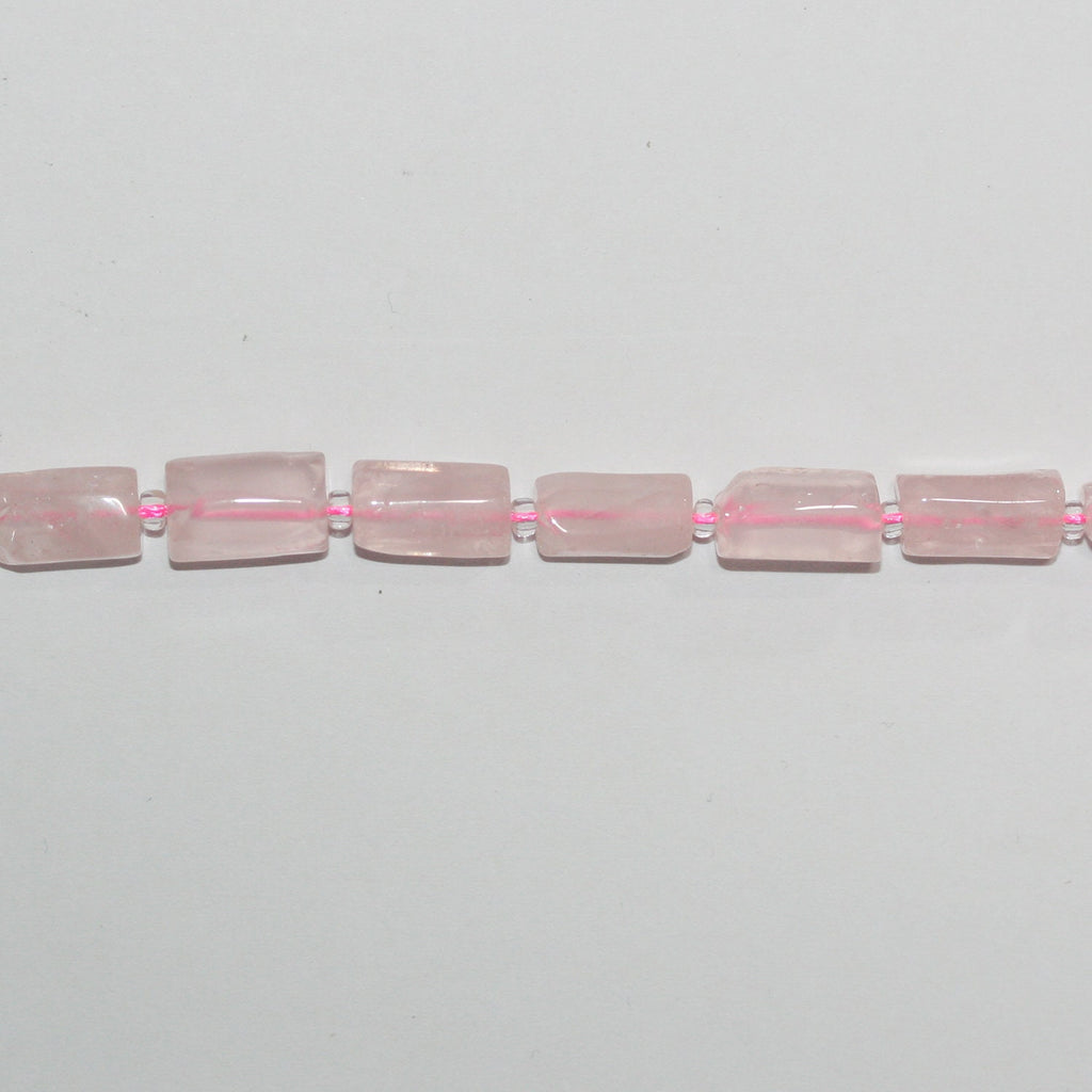 Cuentas de cuarzo rosa de 40 cm (16"), barril liso, 12 x 6 mm. Aprox. - Tira de 40 cm.