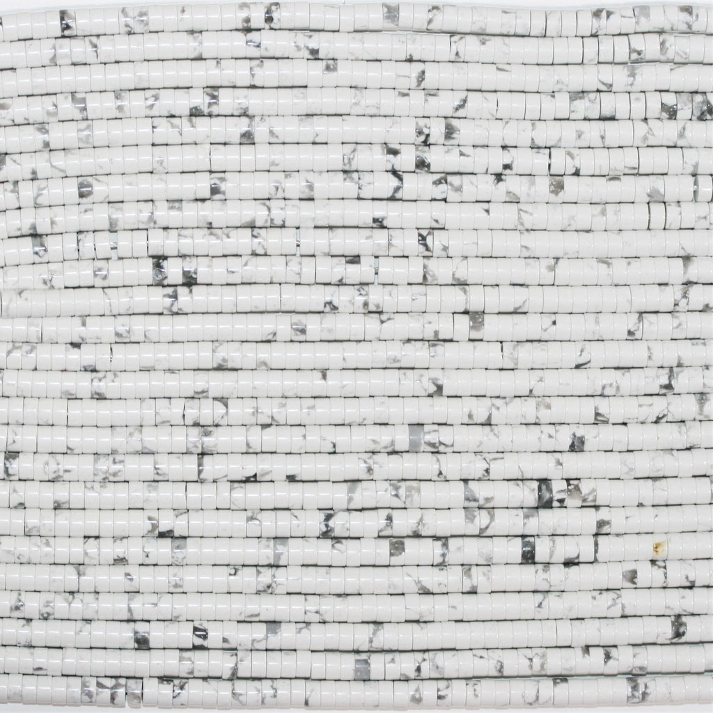 Perles de disque lisses en howlite blanche St 15" 4x2mm.-Bring 39cm.