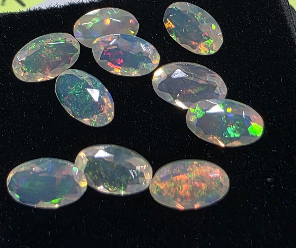 Lote de 10 piedras de ópalo blanco natural AAA de 5 x 3 mm, talla ovalada facetada - Lote al por mayor - Lotes de piedras preciosas - Gema sin tratar
