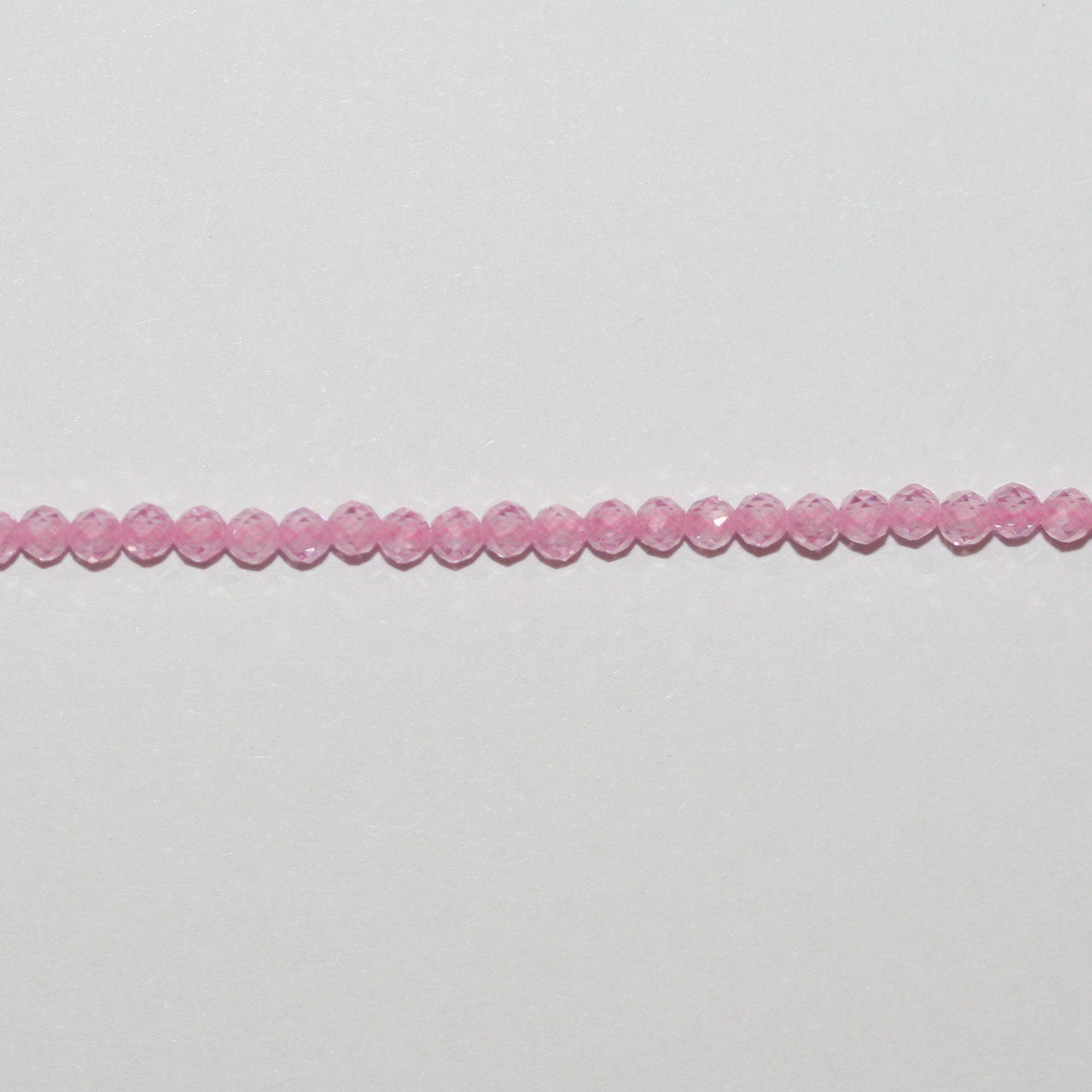 13" StPink Cubic Zirconia Faceted Round Beads 2mm.Strand 37cm.