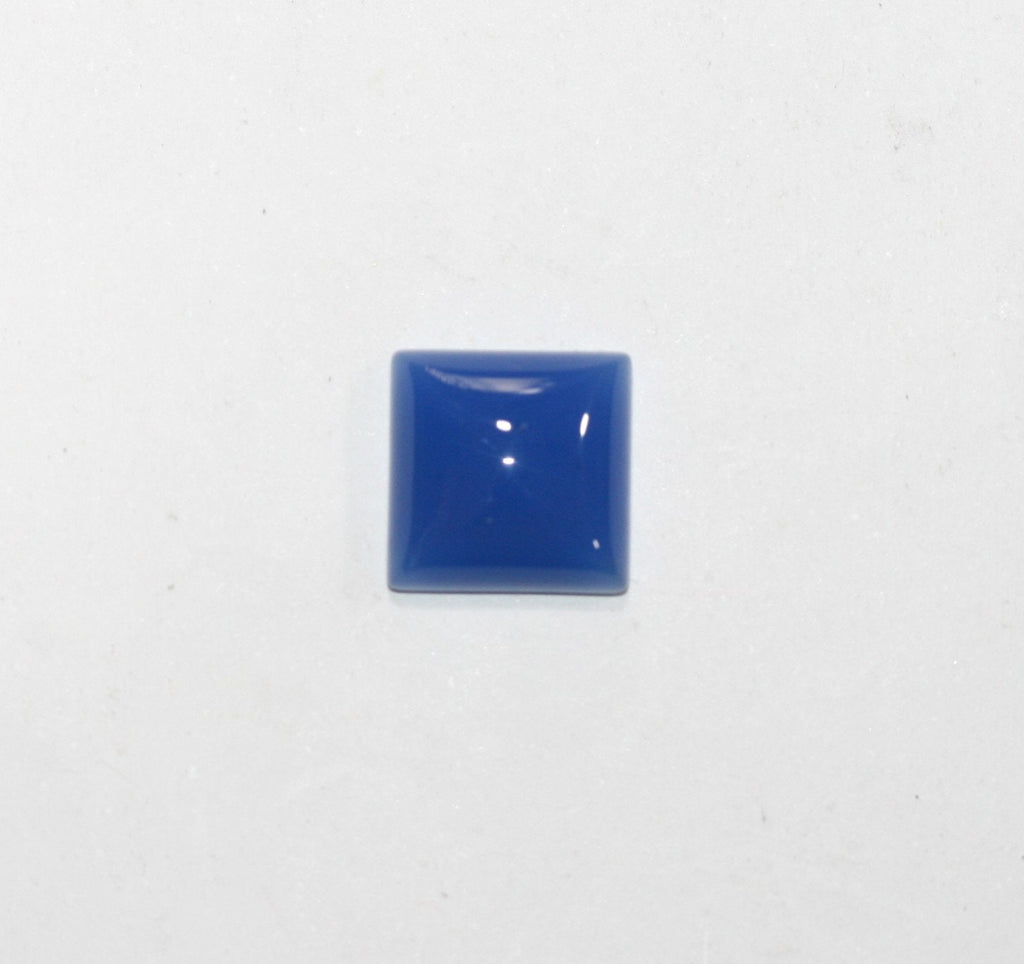 Lote de 6 cabujones cuadrados de ágata azul de 14 mm. (6 uds.)