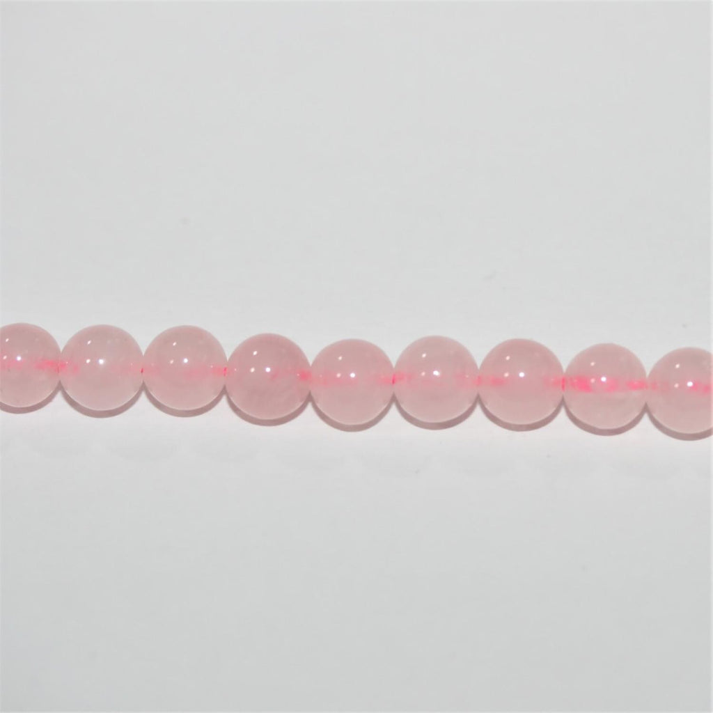 Perles rondes lisses en quartz rose St, 6 mm, 15 pouces (38 cm) - Fil de 39 cm