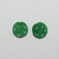 Lote de 2 colgantes de jade verde (1 par) de 12 mm