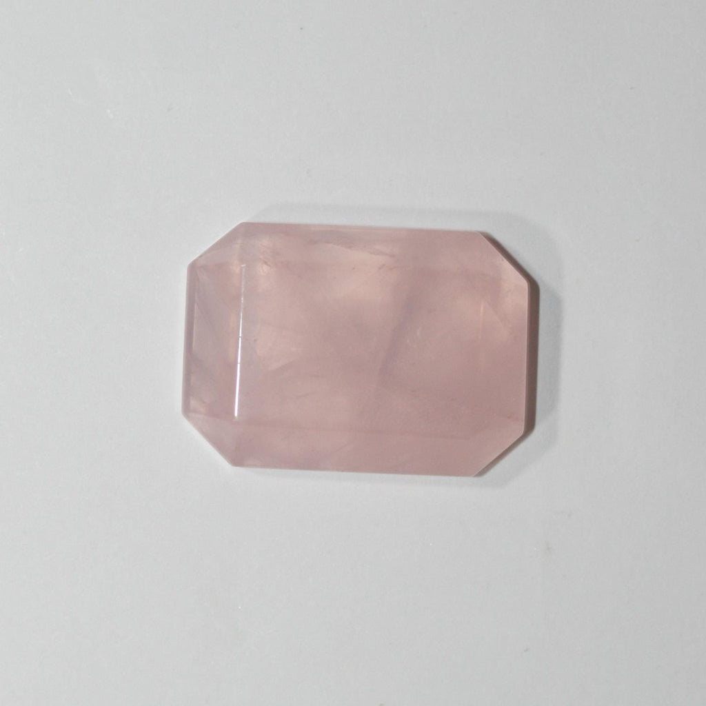 1 Pcs Rose Quartz Rectangle Facteted Octagon 29x22mm Approx. Flat Back. Without Cullet