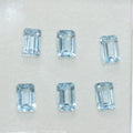 6Pcs Lot Blue Sky Topaz Faceted Octagonal 6x4mm. (6 Pcs).