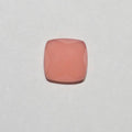 Lote de 2 cabujones cuadrados facetados de calcedonia rosa de 10 mm. (2 uds.)