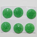 Burma Carved Green Jade Cabochon (6 Pieces) 15mm.