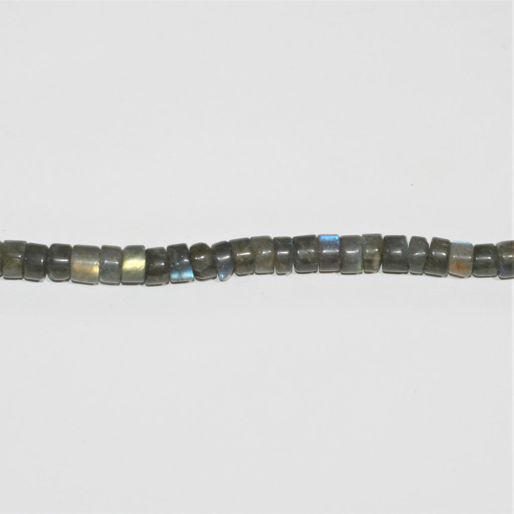 14" St Labradorite Smooth Disc Beads 7x4mm. Approx.- Strand 36cm.