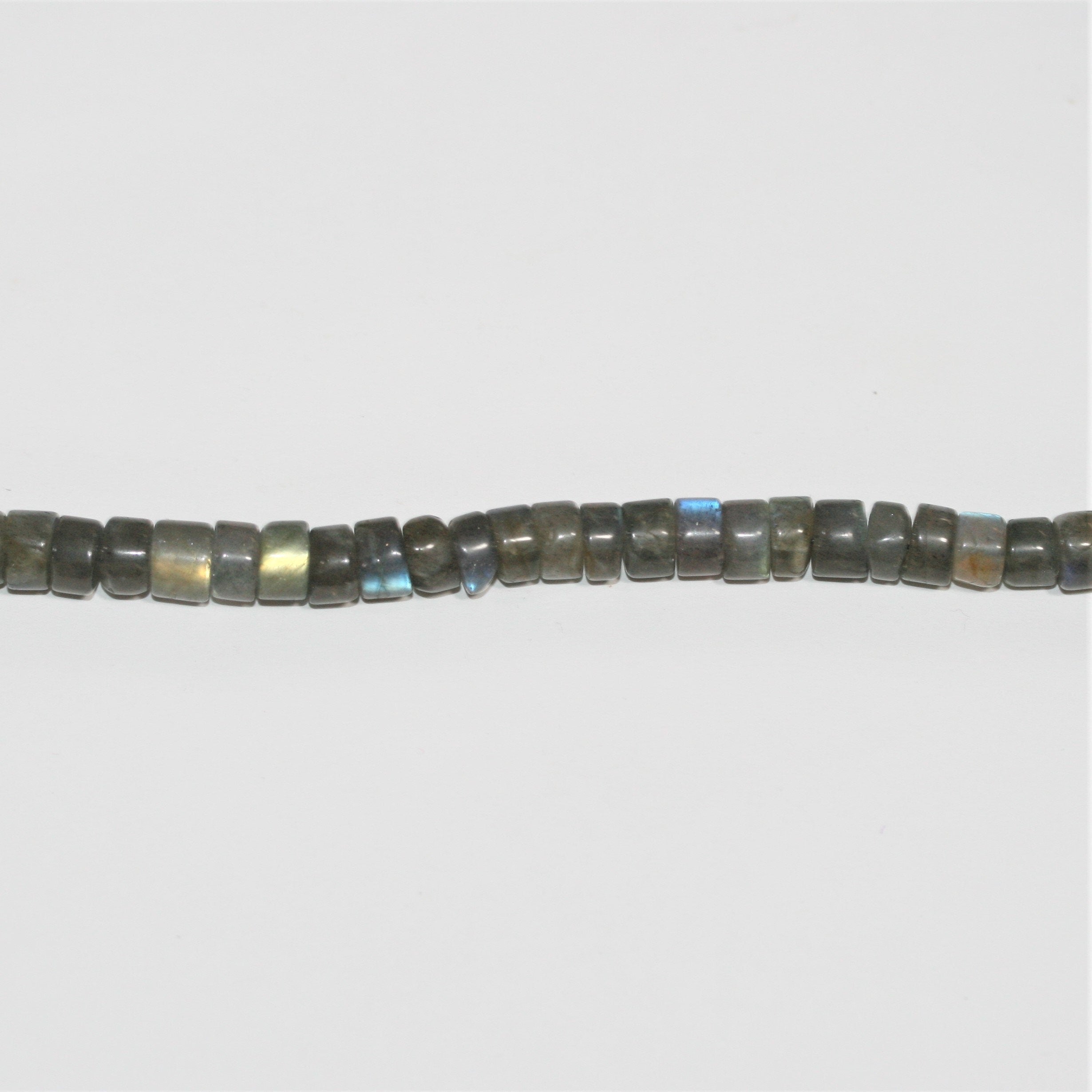 14" St Labradorite Smooth Disc Beads 7x4mm. Approx.- Strand 36cm.
