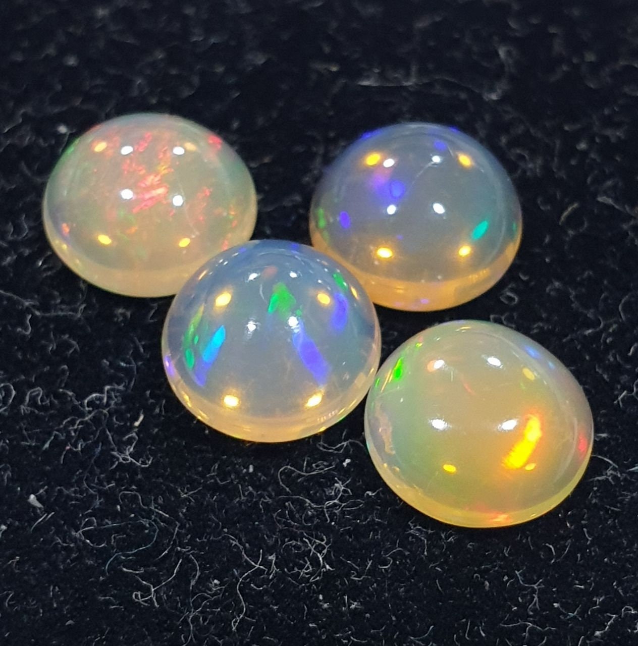 Wello Ethiopian Opal Lot Round Cabochon 7mm. (4pcs)  -Gemstone Parcels-Loose Stones Wholesale Price