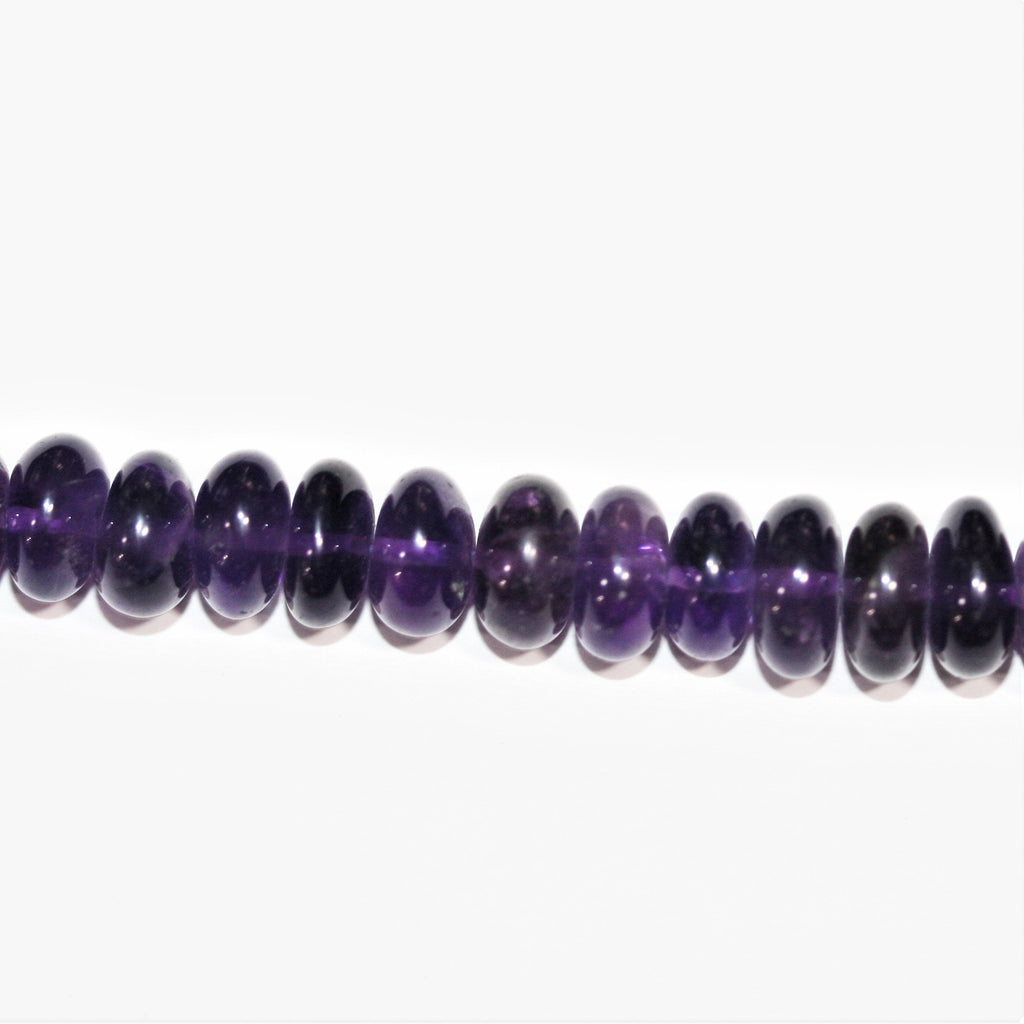 Cuentas redondas lisas graduadas de amatista Santa de 20" de 6 x 4-9 x 5 mm, aprox. - Hilo de 50 cm.