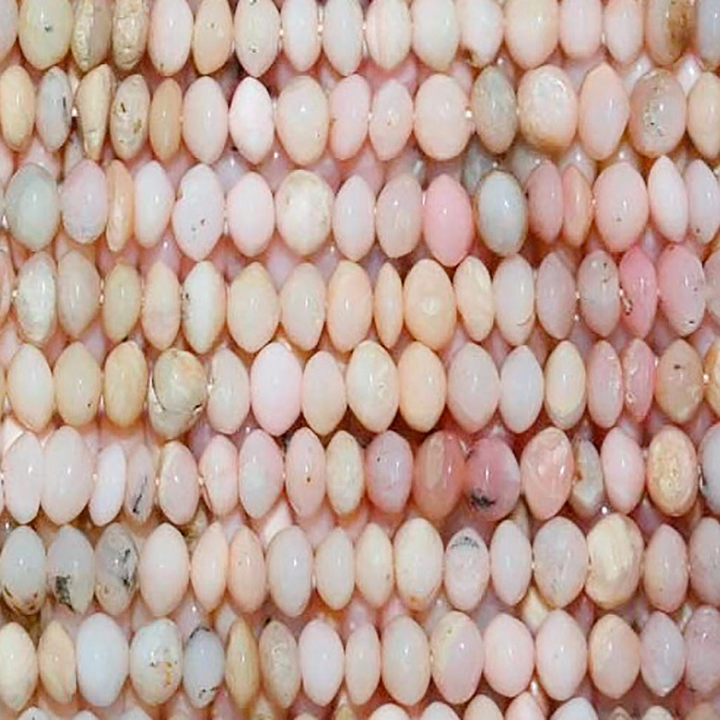 Perles rondelles lisses en opale rose, 14 pouces (environ 38 cm), 6 x 4 mm. Longueur du fil : 38 cm.