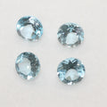 Lote de 4 topacios celestes redondos facetados de 8 mm (4 piezas)