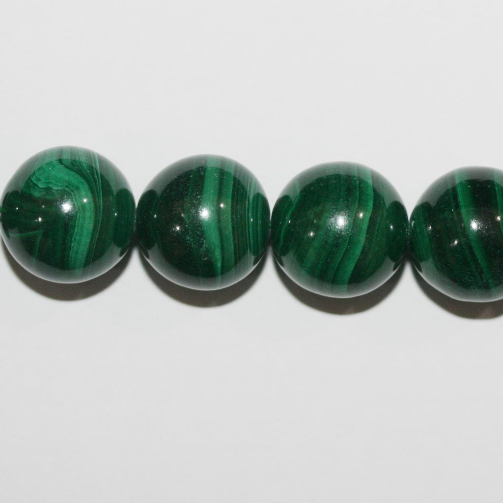 Perles rondes lisses en malachite St, 8 mm, 15 pouces - Fil de 39 cm
