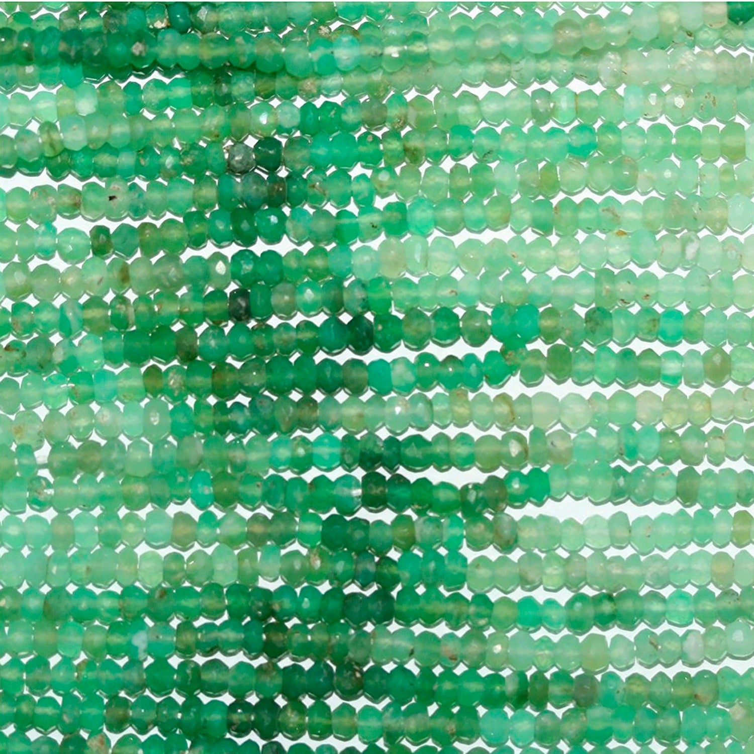 13" St Chrysoprase Faceted Rondelle 3x2mm.-Strand 35cm