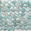 14" St Larimar Faceted Nugget 8x6mm. Approx.-Strand 35cm.