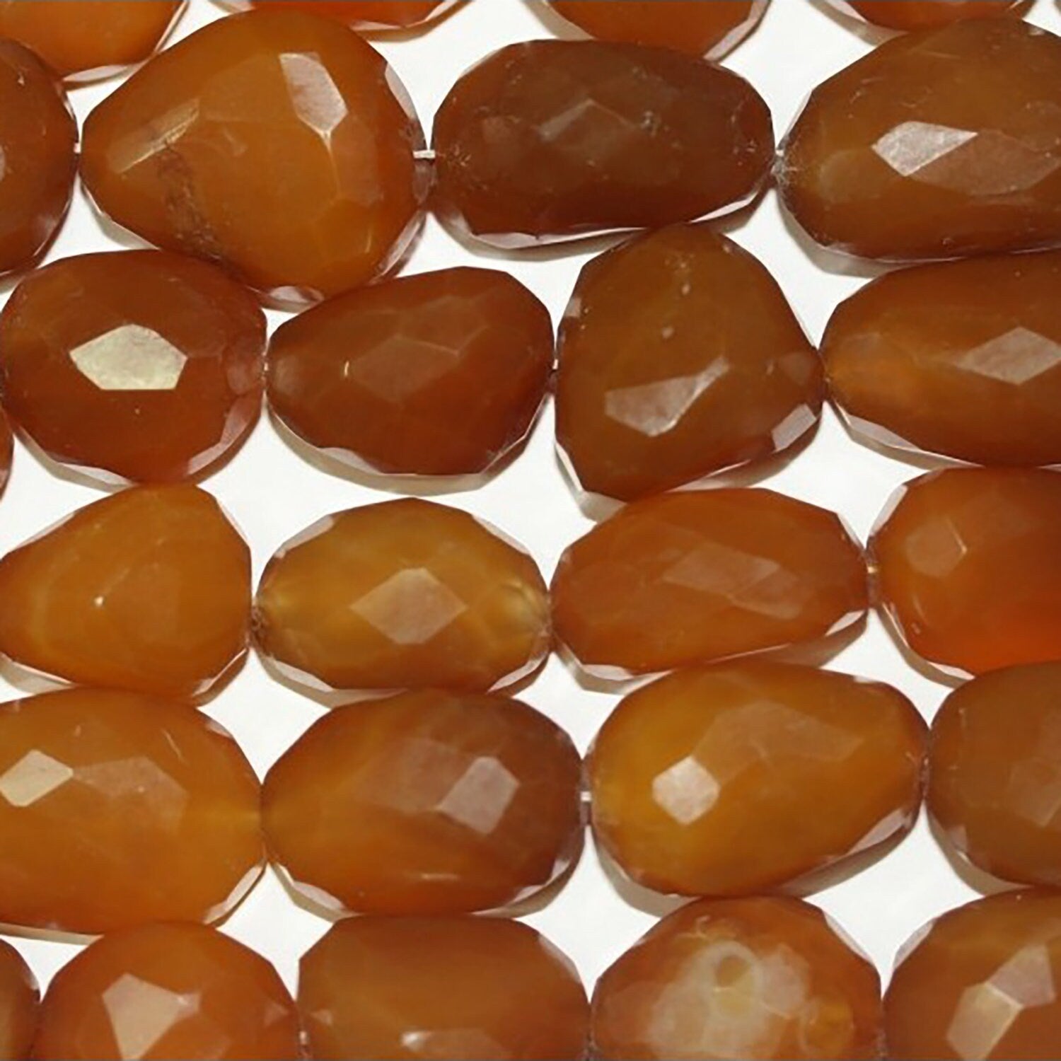 14" St Brown Calchedony Faceted Nugget Beads 13-22mm.Approx.-Strand 37cm