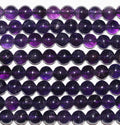 Cuentas redondas lisas de amatista de 40 cm (16"), 8 mm (tira de 40 cm)