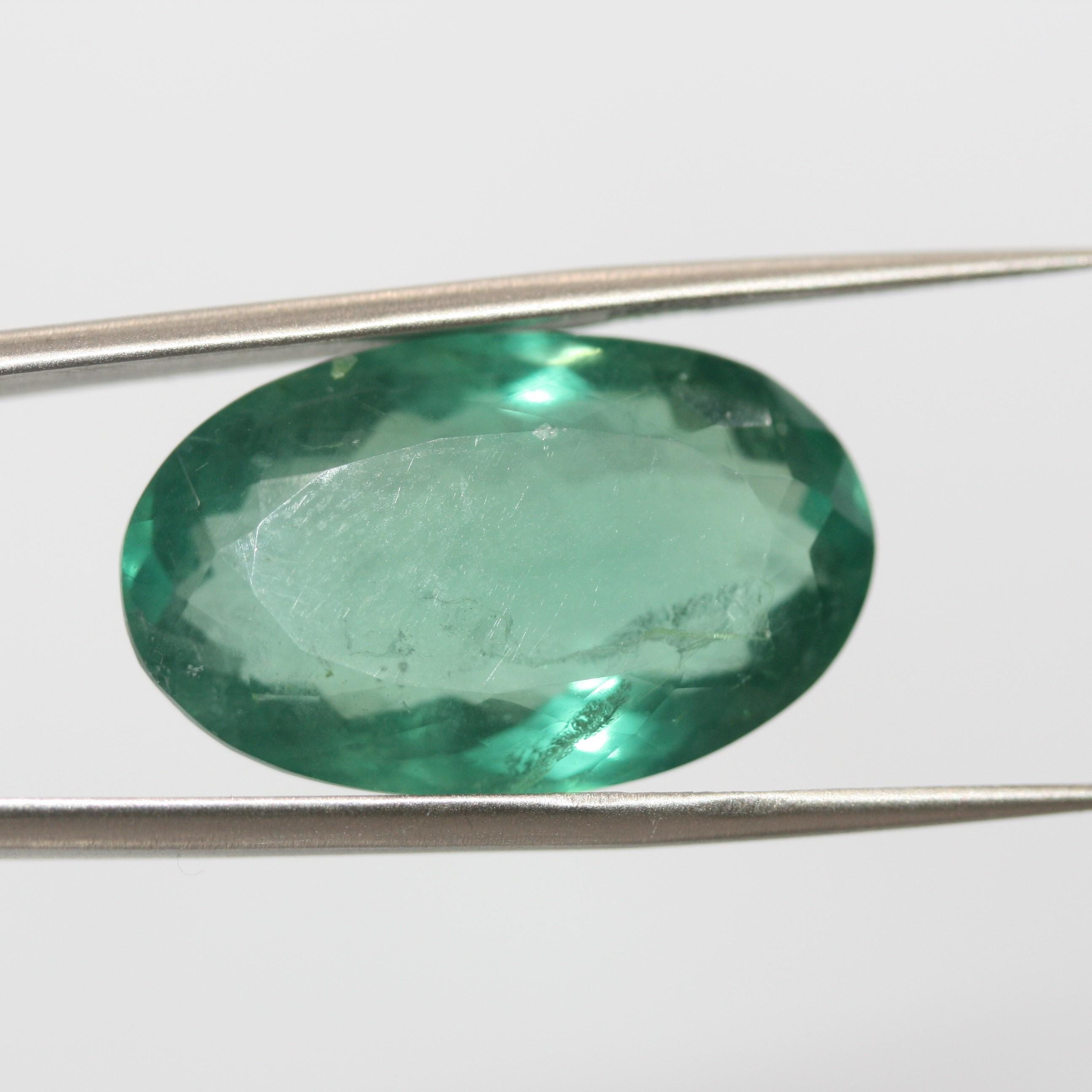 Natural Big Bluish Green Fluorite Oval 27.2x16.5x11.3mm 39.93ct- Natural Untreated Gems- Natural Crystal- One Of A kind Museum Piece