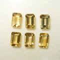 Lot de 6 citrines facettées rectangulaires et octogonales 6x4 mm - Pierres précieuses en vrac - Prix de gros