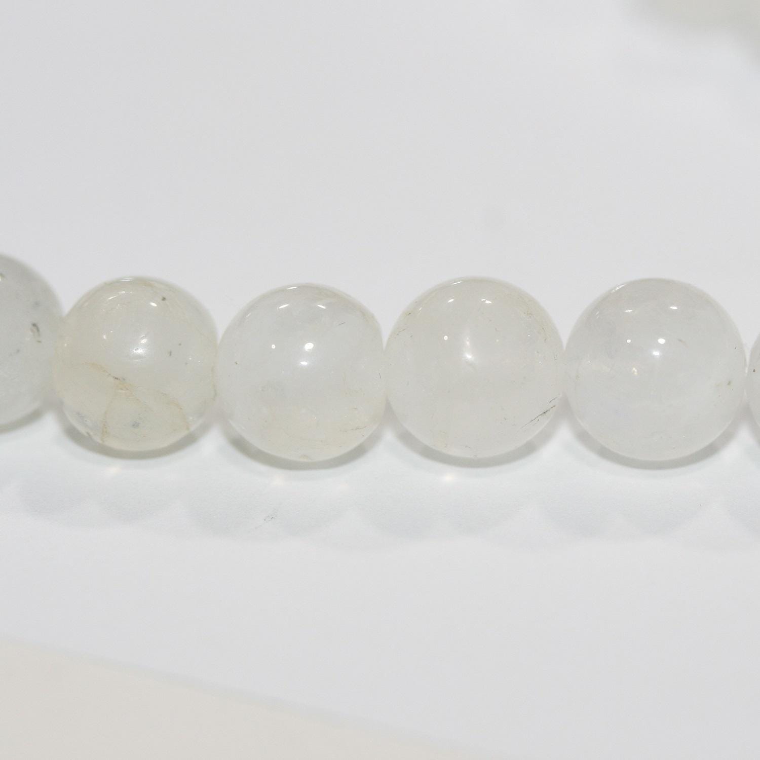14" St Moonstone Smooth Round Beads 8.5-9mm -Strand 37cm.
