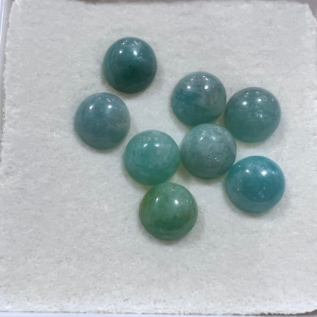 Lote de 8 cabujones redondos de amazonita de 6 mm. (8 piezas)