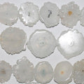 Cuentas planas irregulares de cuarzo solar St. de 8", 22-27 mm (aprox. - Hilo de 20 cm)